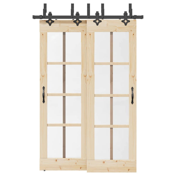 Schwarzes Schiebetür-Montageset Stahl Gugu 152,5 cm