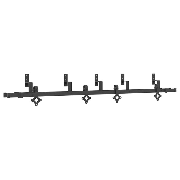 Schwarzes Schiebetürbeschlagset Stahl Gugu 213,5 cm