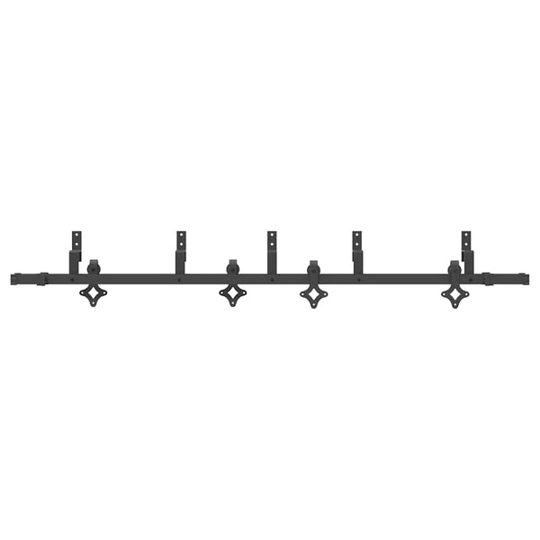 Schwarzes Schiebetürbeschlagset Stahl Gugu 213,5 cm