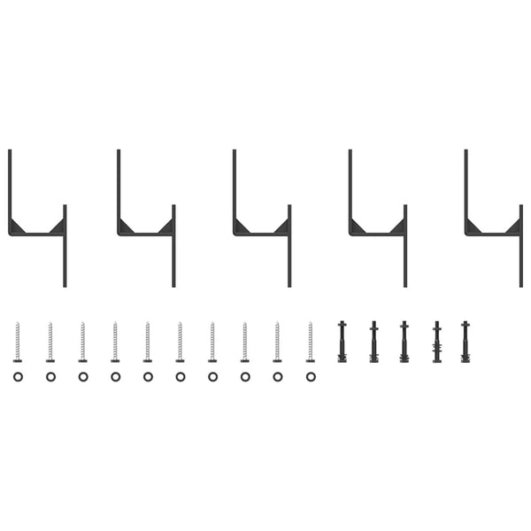 Schwarzes Schiebetürbeschlagset Stahl Gugu 213,5 cm