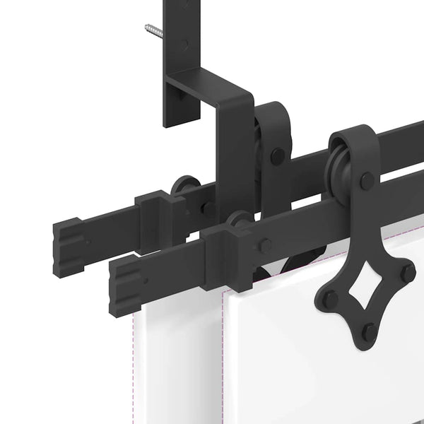 Schwarzes Schiebetürbeschlagset Stahl Gugu 213,5 cm