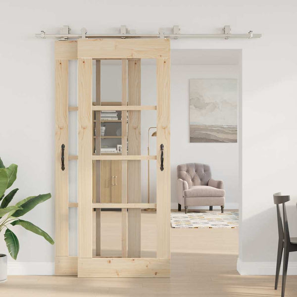 Motrea 200cm Beschläge für silberne Schiebetüren (Edelstahl)