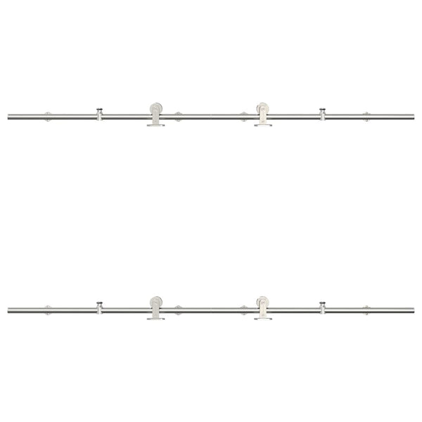 Motrea 200cm Beschläge für silberne Schiebetüren (Edelstahl)