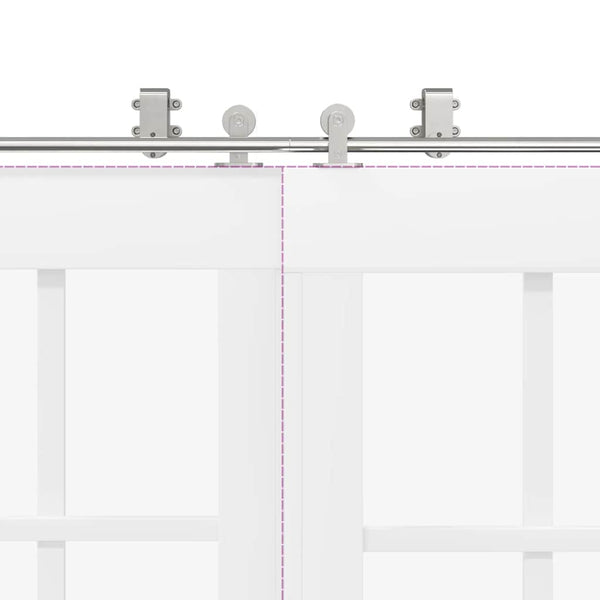 Motrea 200cm Beschläge für silberne Schiebetüren (Edelstahl)