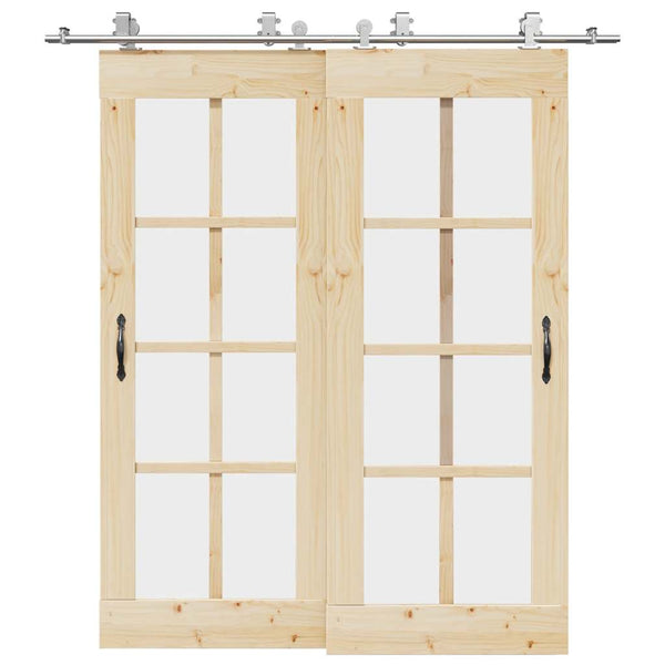 Motrea 200cm Beschläge für silberne Schiebetüren (Edelstahl)
