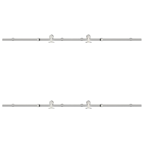 Silber Schiebetür-Montageset Noruca 183cm (Edelstahl)