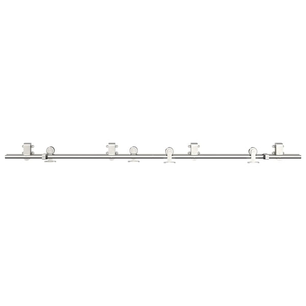 Silberner Schiebetürbeschlag Noruca 200cm (Edelstahl)