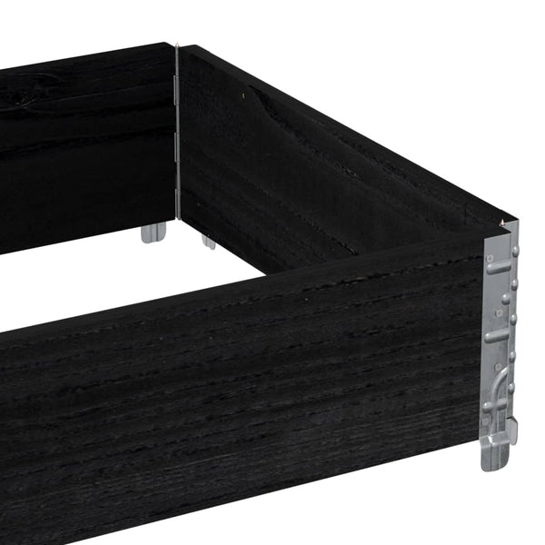 Schwarzer Blumenkasten Terese 80x60cm (Kiefer)