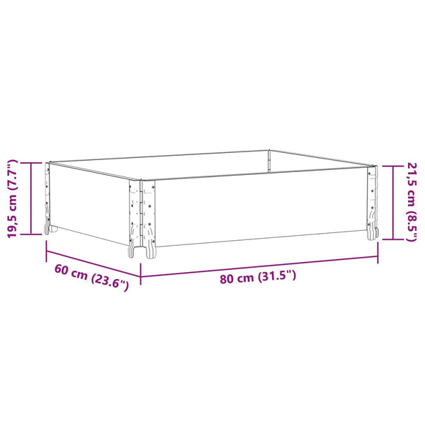 Schwarzer Blumenkasten Terese 80x60cm (Kiefer)