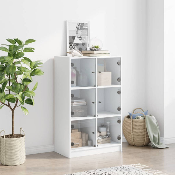 Weißer Schrank mit Türen Seghie 68x37x109cm (Holz)