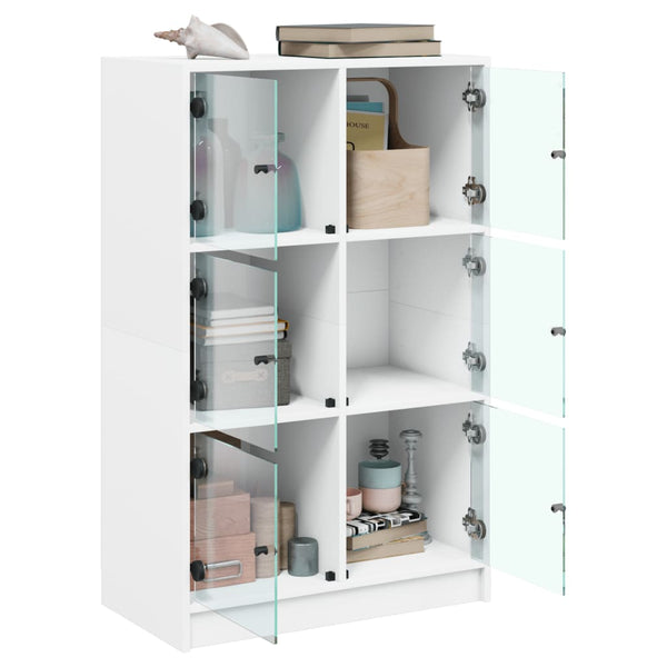 Weißer Schrank mit Türen Seghie 68x37x109cm (Holz)