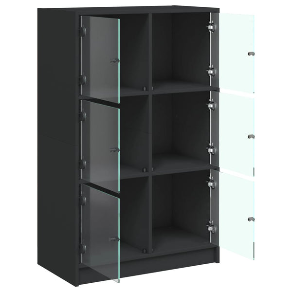 Musta kaappi ovilla Seghie 68x37x109cm (puinen)