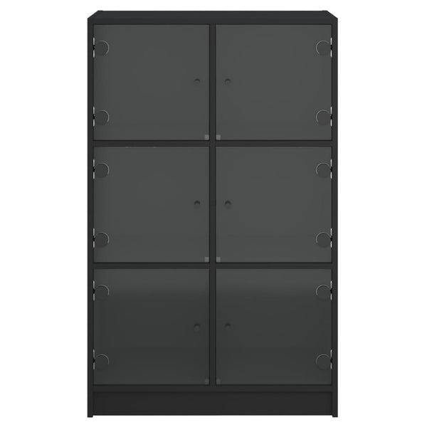 Musta kaappi ovilla Seghie 68x37x109cm (puinen)