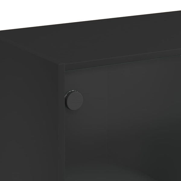 Musta kaappi ovilla Seghie 68x37x109cm (puinen)