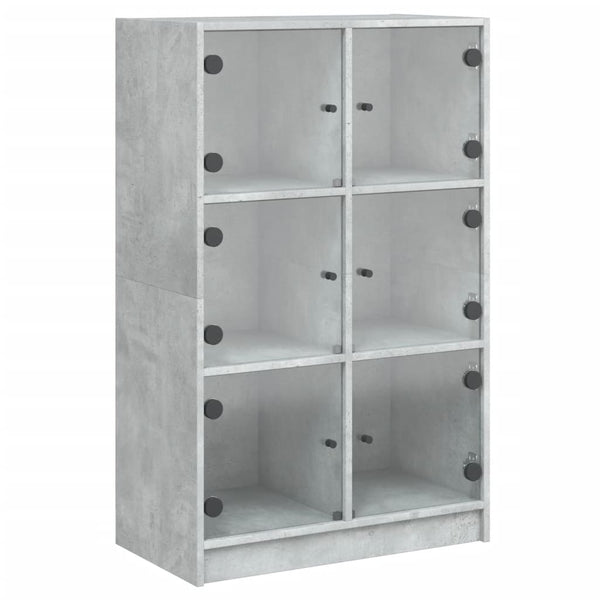Betongrauer Schrank mit Türen Seghie 68x37x109cm (Holz)