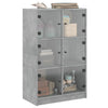 Betongrauer Schrank mit Türen Seghie 68x37x109cm (Holz)
