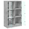 Betongrauer Schrank mit Türen Seghie 68x37x109cm (Holz)