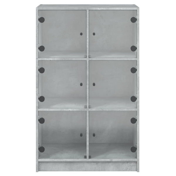 Betongrauer Schrank mit Türen Seghie 68x37x109cm (Holz)