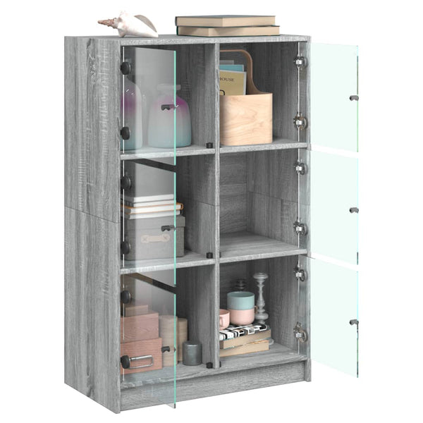 Grauer Schrank mit Türen Seghie 68x37x109cm (Holz)