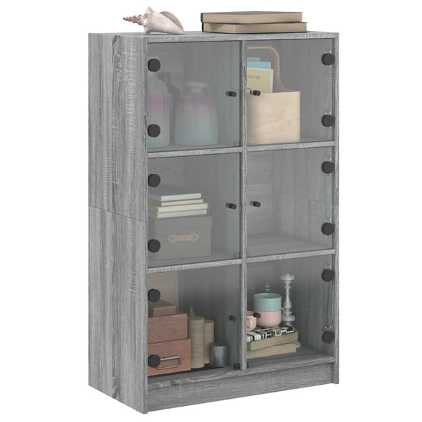 Grauer Schrank mit Türen Seghie 68x37x109cm (Holz)