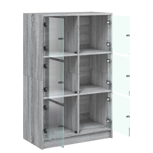 Grauer Schrank mit Türen Seghie 68x37x109cm (Holz)