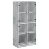 Betongrauer Schrank mit Türen Pearline 68x37x142cm (Holz)
