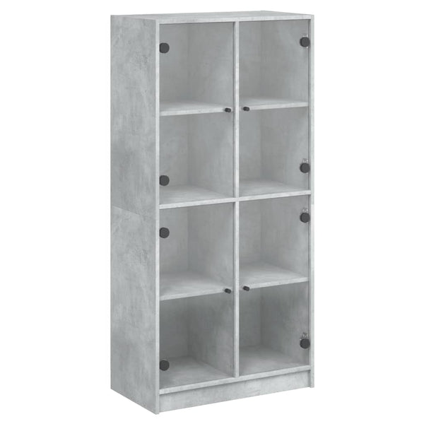Betongrauer Schrank mit Türen Pearline 68x37x142cm (Holz)