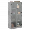 Betongrauer Schrank mit Türen Pearline 68x37x142cm (Holz)