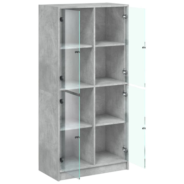 Betongrauer Schrank mit Türen Pearline 68x37x142cm (Holz)