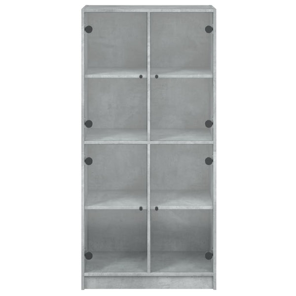 Betongrauer Schrank mit Türen Pearline 68x37x142cm (Holz)