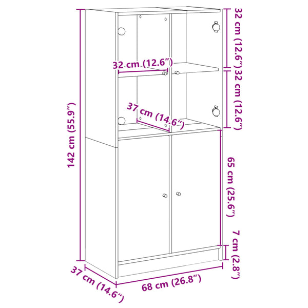 Weißer Schrank mit Türen Jasiah 68x37x142cm (Holz)