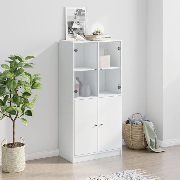 Weißer Schrank mit Türen Jasiah 68x37x142cm (Holz)