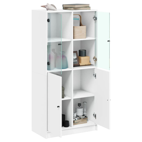 Weißer Schrank mit Türen Jasiah 68x37x142cm (Holz)