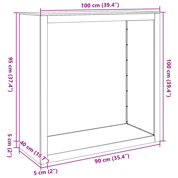 Vihreä polttopuuteline Izidora 100x40x100cm (teräs)