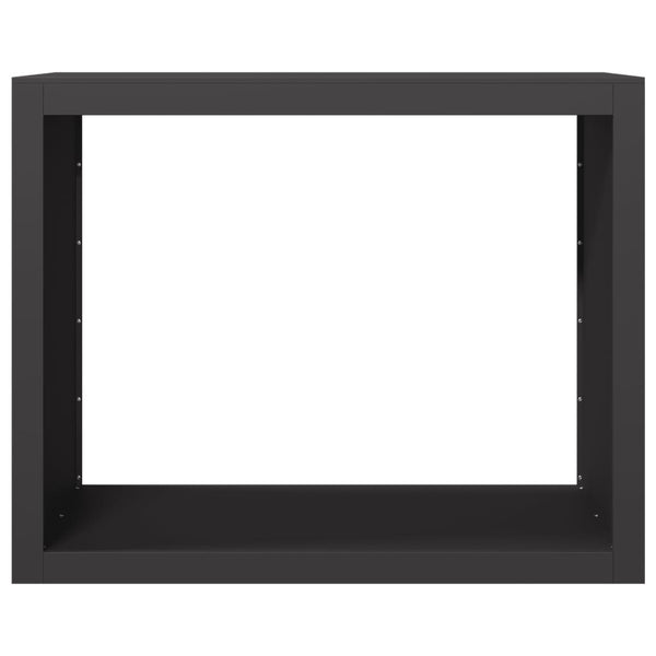 Musta polttopuuteline Izidora 100x40x80cm (teräs)