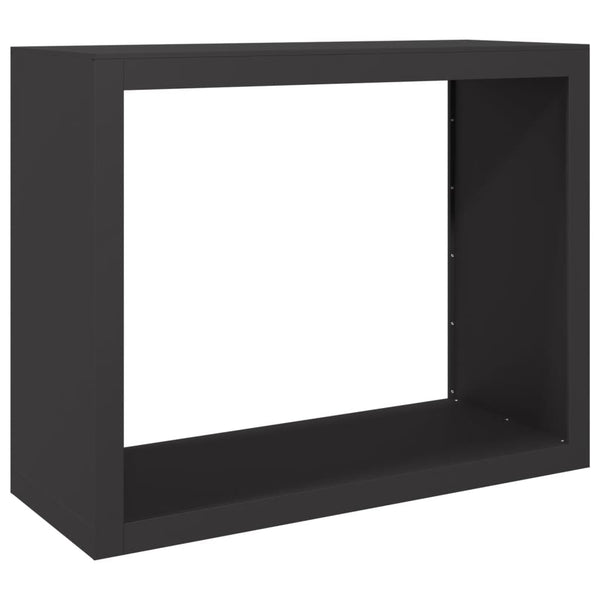 Musta polttopuuteline Izidora 100x40x80cm (teräs)