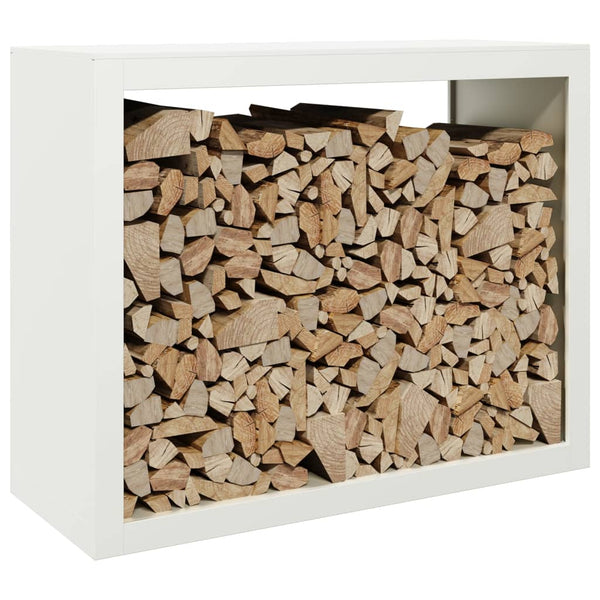 Valkoinen polttopuuteline Izidora 100x40x80cm (teräs)