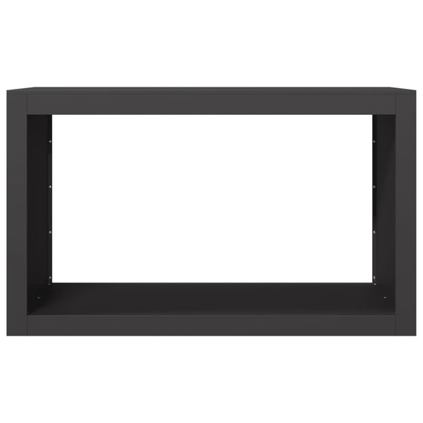 Schwarzes Brennholzregal Izidora 100x40x60cm (Stahl)