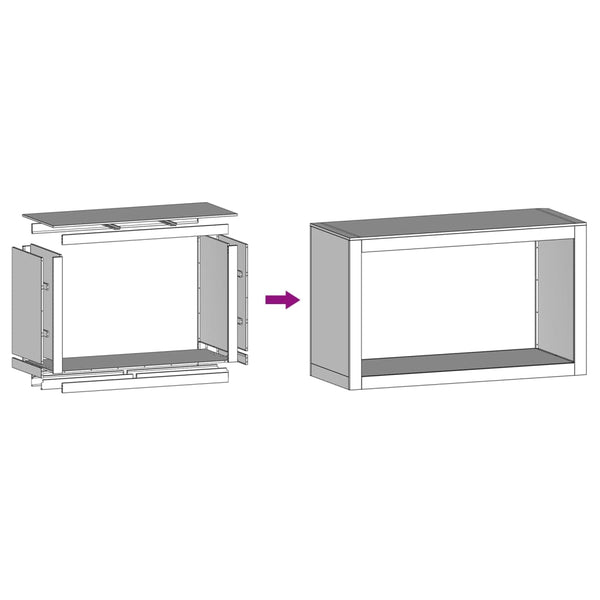 Schwarzes Brennholzregal Izidora 100x40x60cm (Stahl)