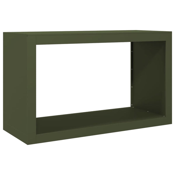 Grünes Kaminholzregal Izidora 100x40x60cm (Stahl)