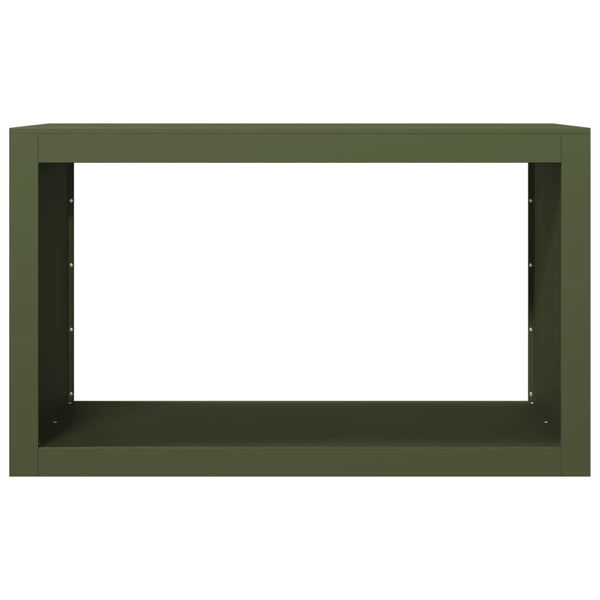 Grünes Kaminholzregal Izidora 100x40x60cm (Stahl)