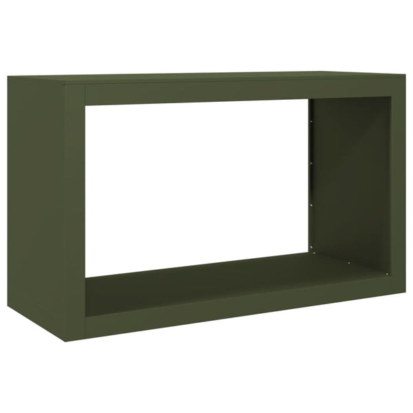 Grünes Kaminholzregal Izidora 100x40x60cm (Stahl)