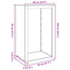 Weißes Kaminholzregal Izidora 60x40x100cm (Stahl)