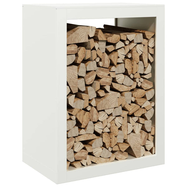 Valkoinen polttopuuteline Izidora 60x40x80cm (teräs)