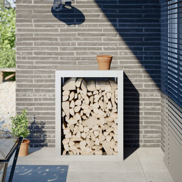 Valkoinen polttopuuteline Izidora 60x40x80cm (teräs)