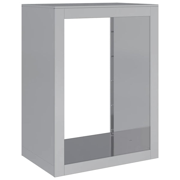Verzinktes Kaminholzregal Izidora 60x40x80cm (Stahl)
