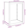 Verzinktes Kaminholzregal Izidora 60x40x80cm (Stahl)