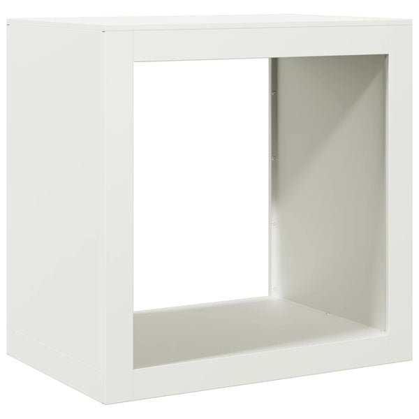 Weißes Brennholzregal Izidora 60x40x60cm (Stahl)