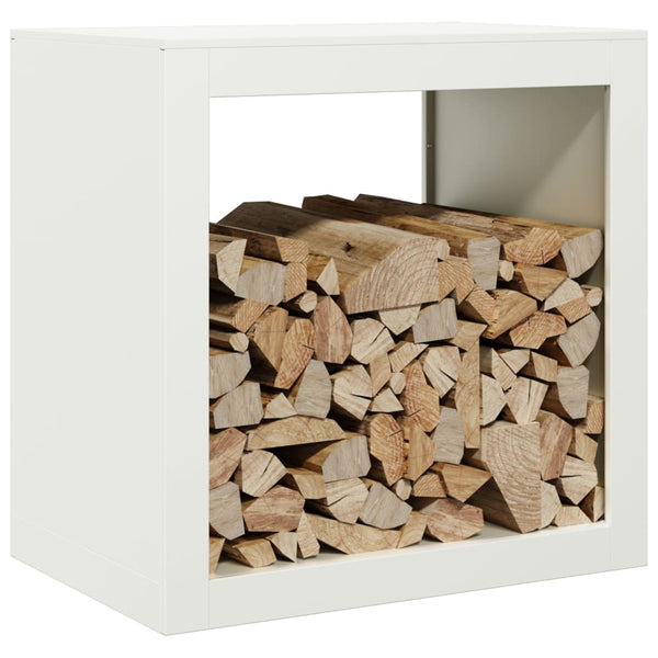 Weißes Brennholzregal Izidora 60x40x60cm (Stahl)