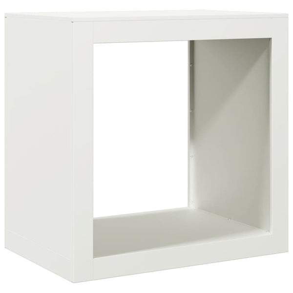 Weißes Brennholzregal Izidora 60x40x60cm (Stahl)